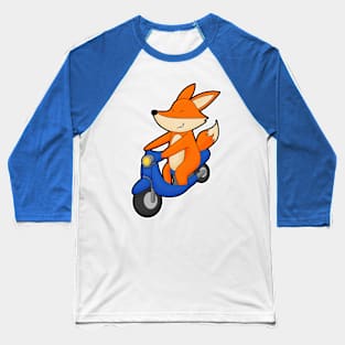 Fox as Biker with Scooter Baseball T-Shirt